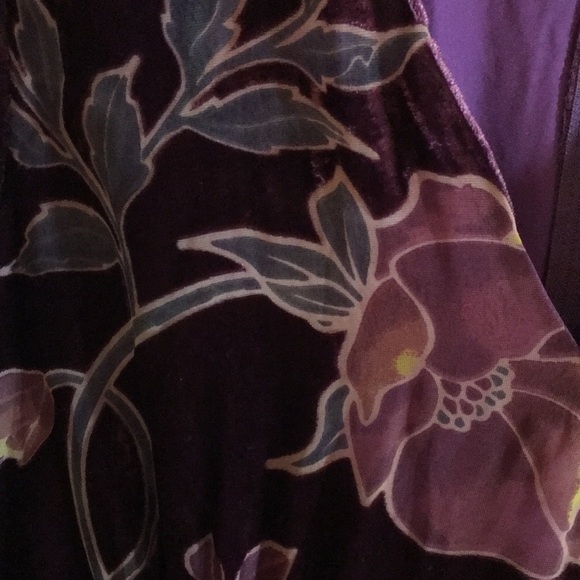 Unique Vintage Floral Velvet Maxi Dress - Picture 17 of 17